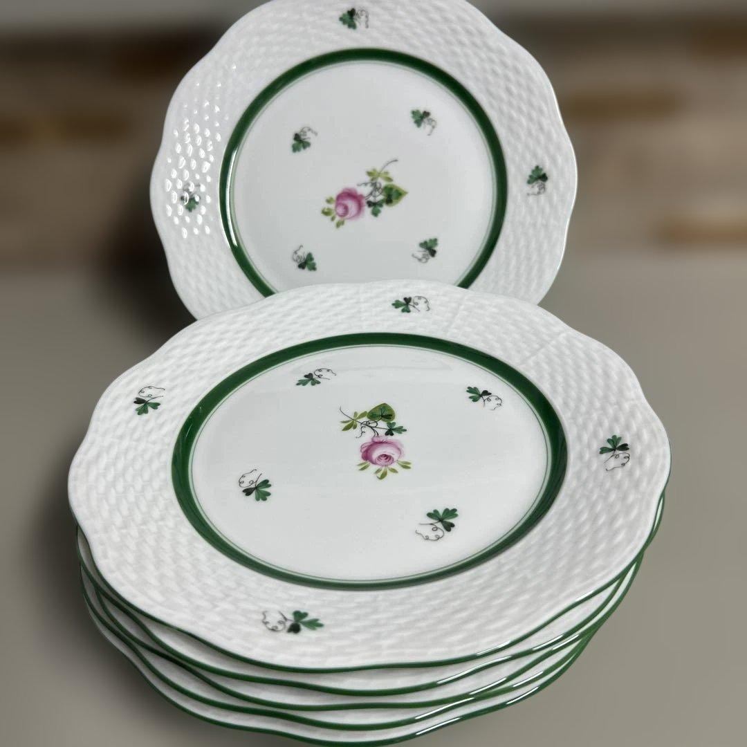 未使用近✨ヘレンド ウィーンの薔薇 プレート 19cm 皿 ピンク ローズ6枚