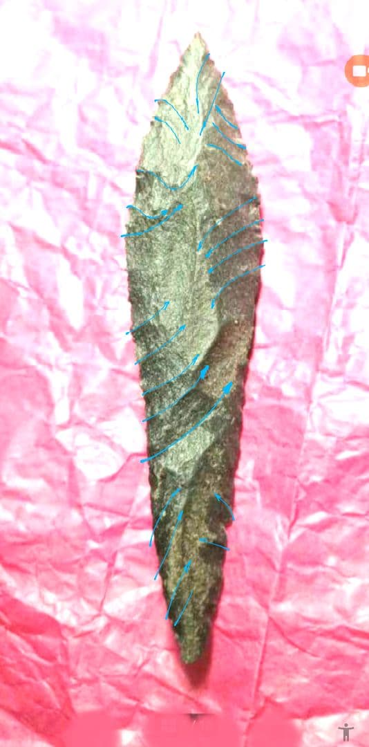 アイヌ仕様。Pro 有舌尖頭器 a 石器 サヌカイト 模写