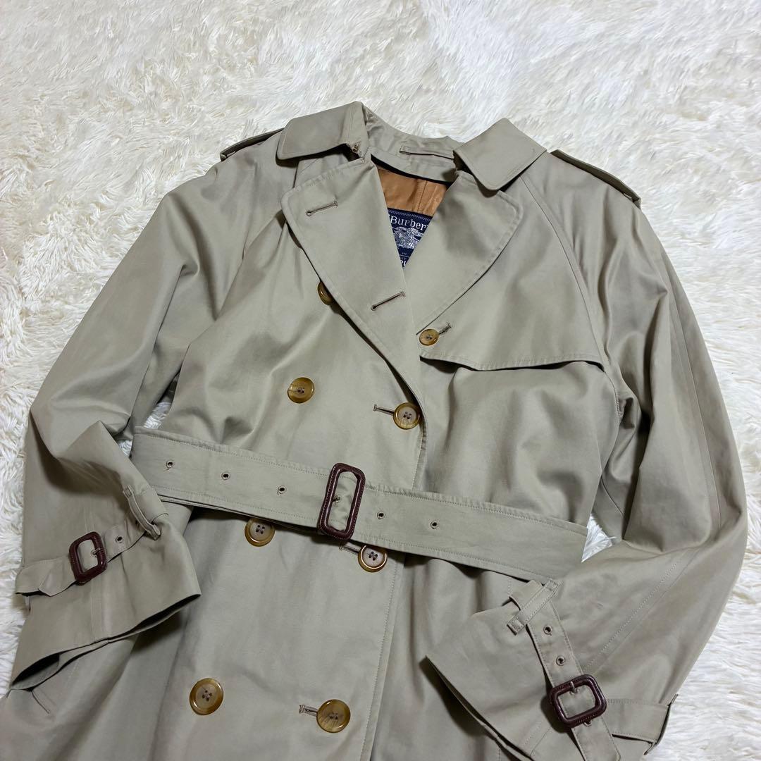 極美品 バーバリー トレンチコート 英国製 ライナー ベルト ノバチェック XL