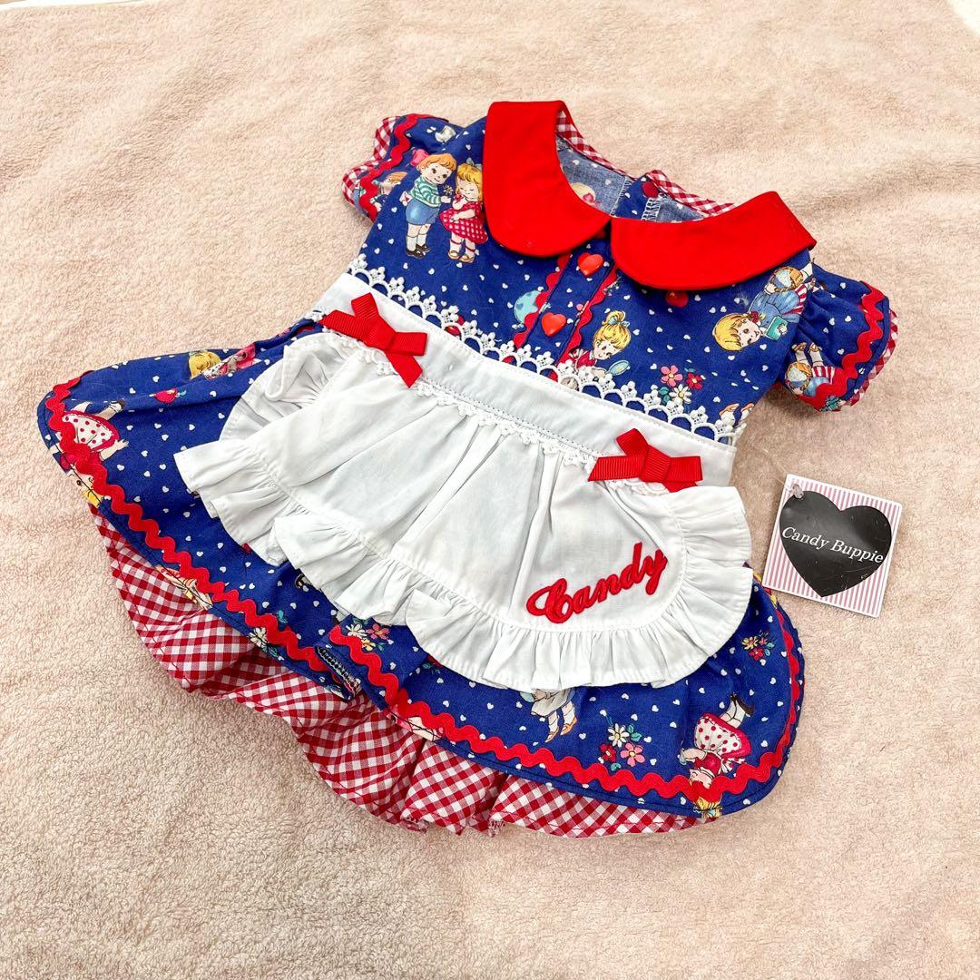 キャンディブッピー RetoroApronワンピース ブルー Mサイズ