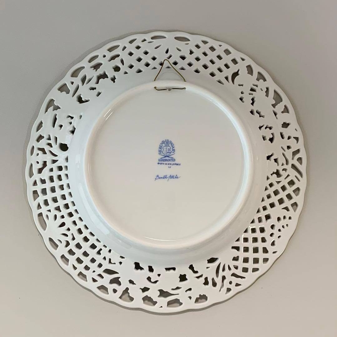 【HEREND】薔薇　プレート　ピアス