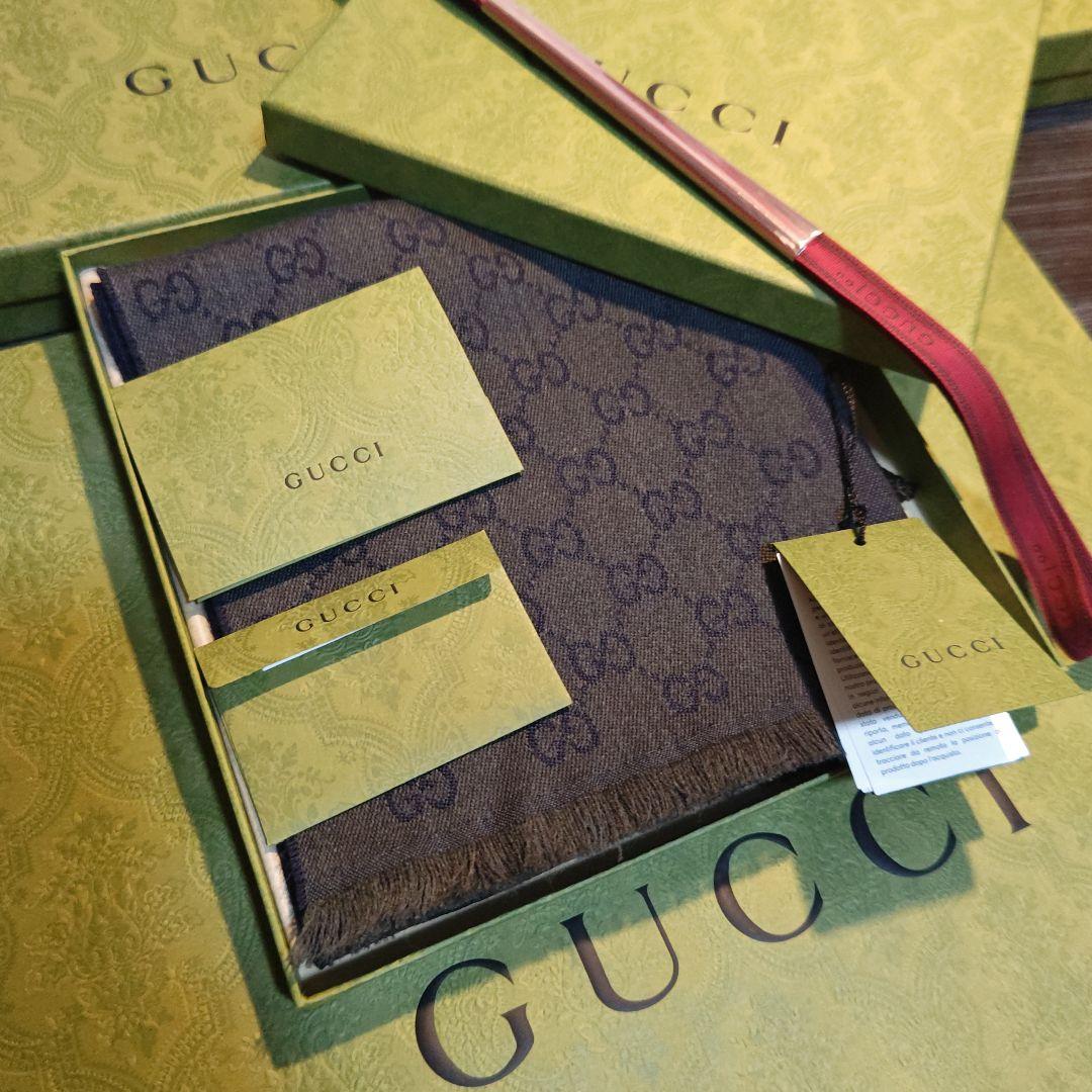 ❤新品箱袋付き❤GUCCI マフラー ショール ストール スカーフ❤グリーン❤