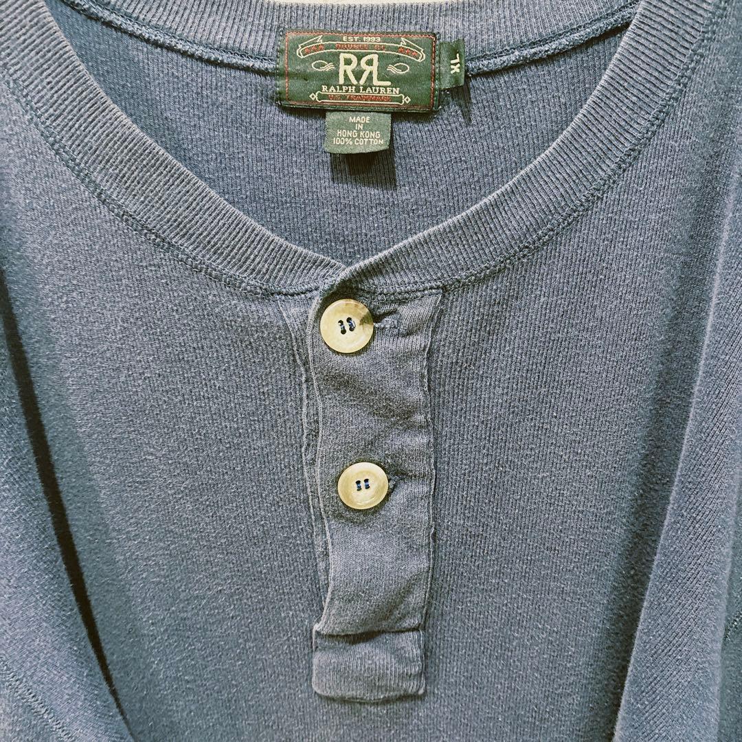 ダブルアールエル　ヘンリーネック　長袖　ネイビー　XL トップス　キムタク　秋