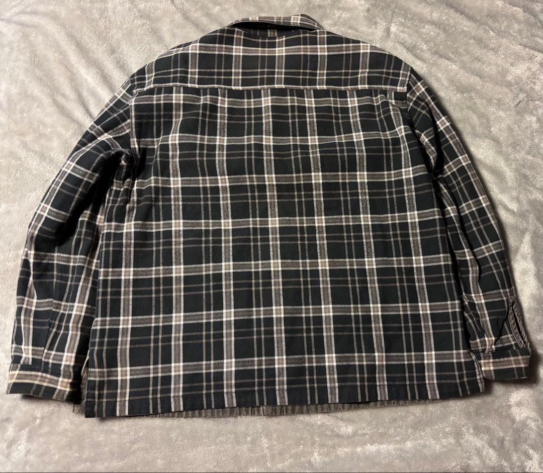 90s ブラックデニム 黒チェック ネルシャツ リバーシブル シャツ レア 黒