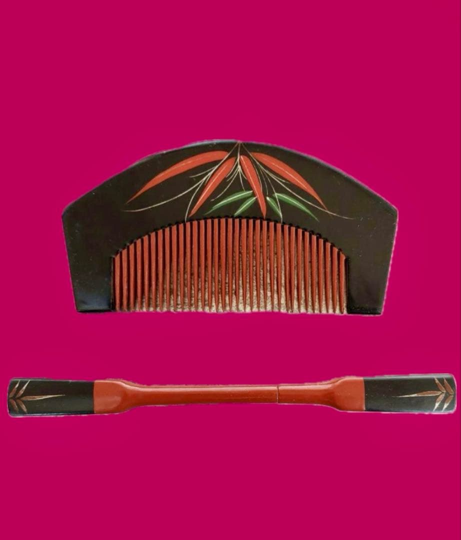 アンティーク着物　七五三　着物　折り鶴　前櫛セット