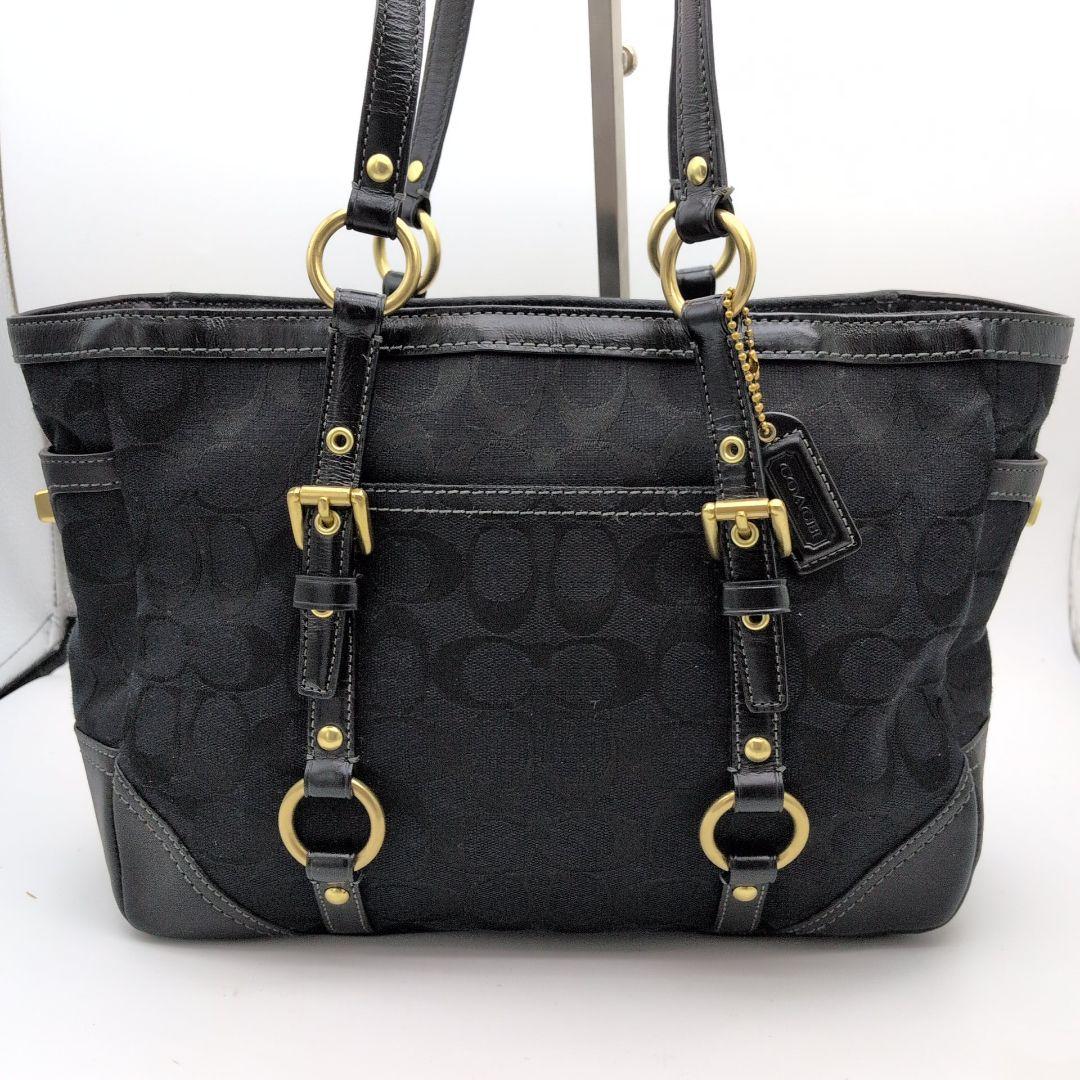 【極美品】COACH トートバッグ シグネチャー ターンロックy2k ブラック