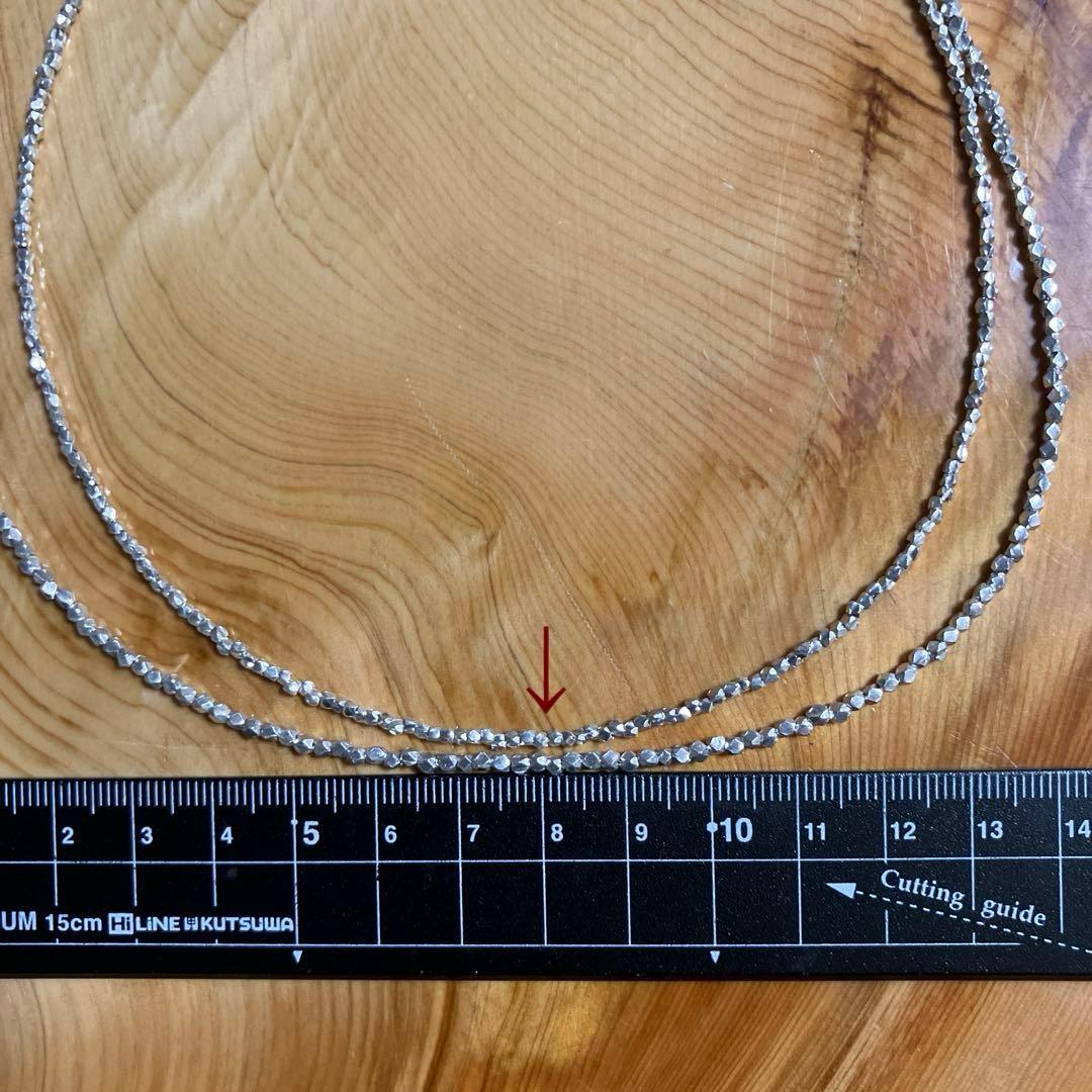 カレンシルバー　ランダムカットビーズ40cm 1.6mm