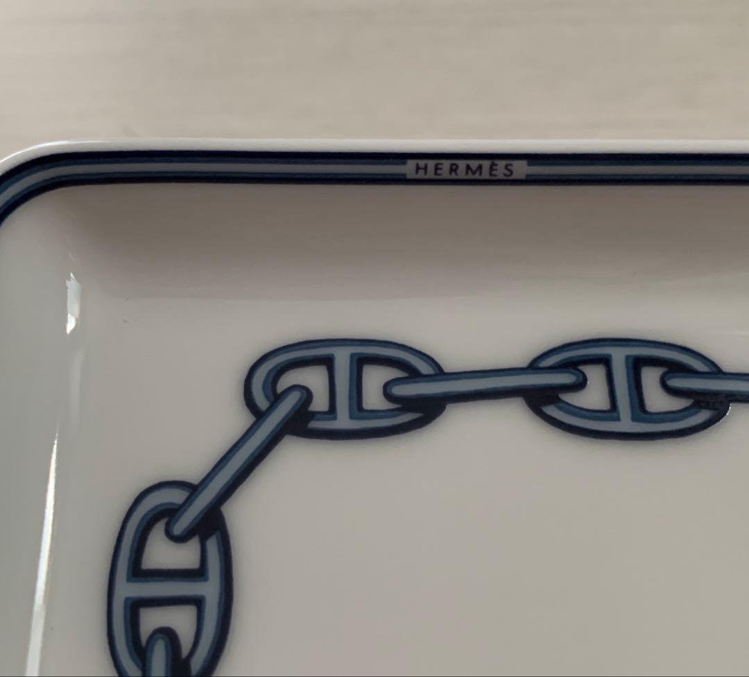 未使用　HERMES エルメス シェーヌダンクルスクエアプレート皿