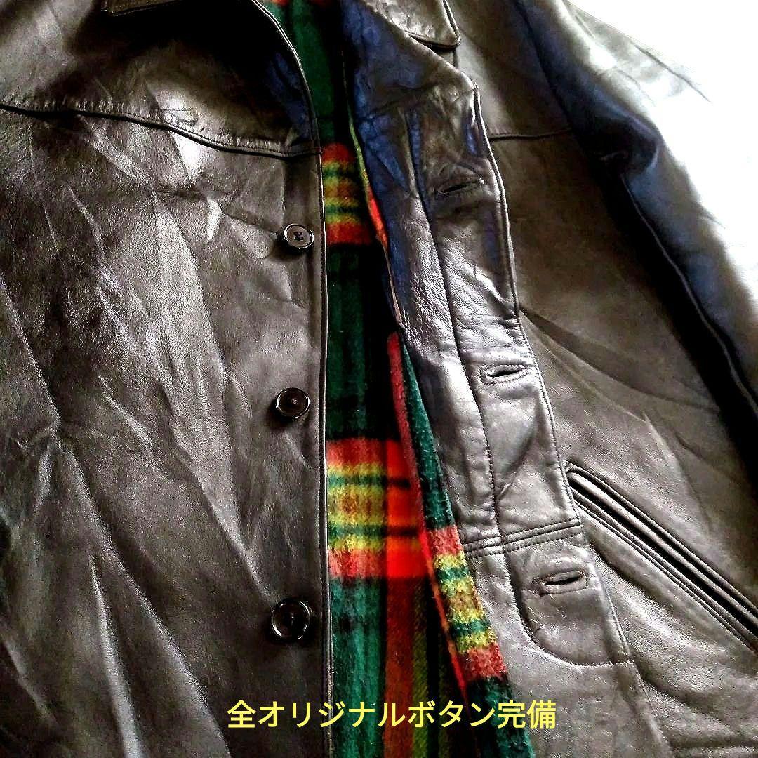 60 Vintage フランス レザージャケット カーコート トラッカージャック