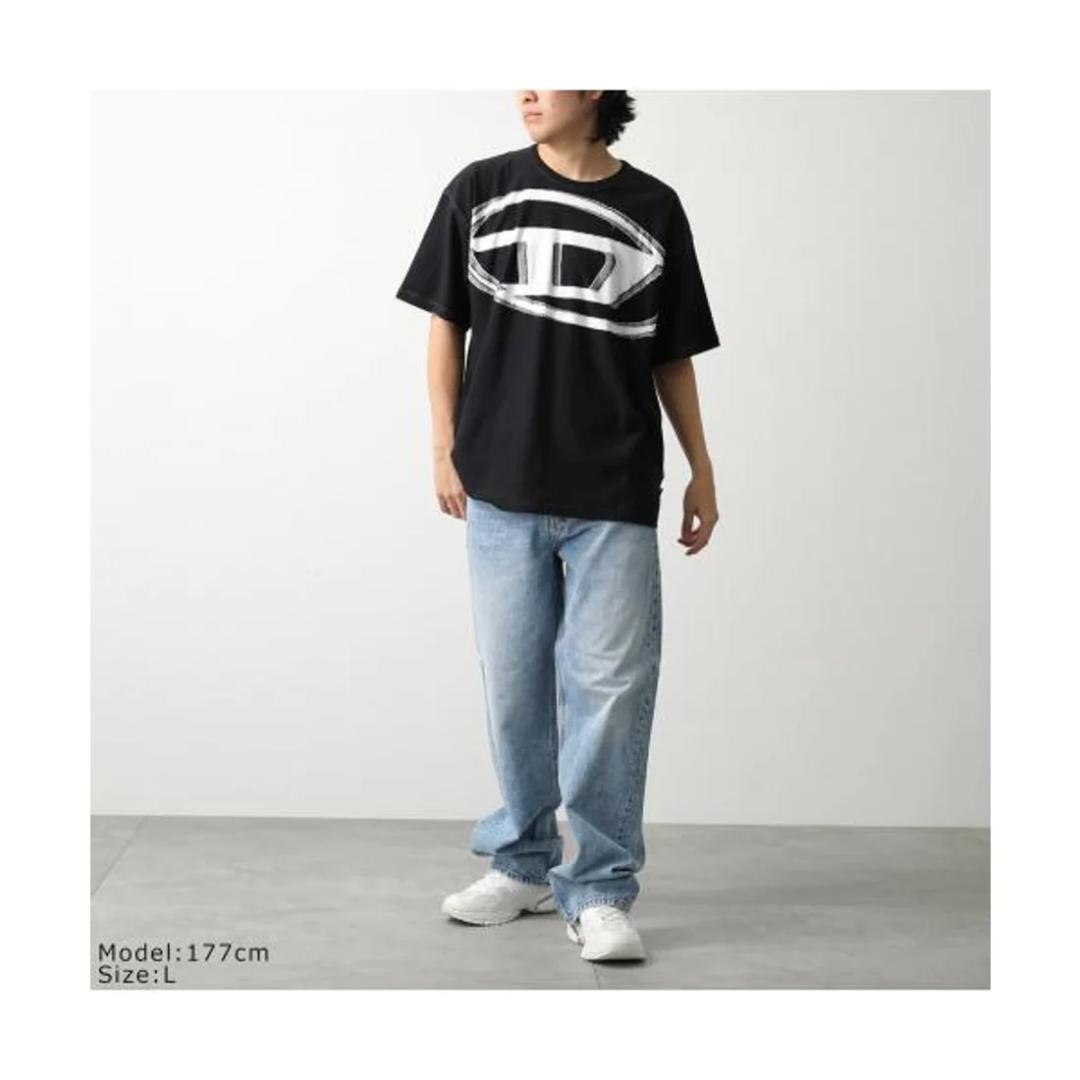 25SS【新品】DIESELディーゼル ロゴＴシャツ 半袖 ブラックＬ