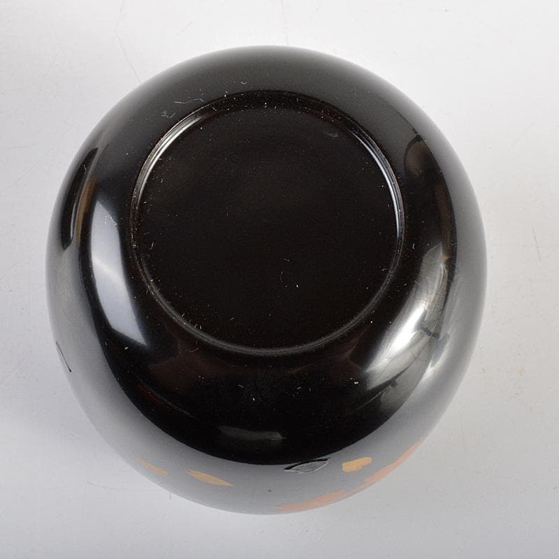 茶道具　中出松峰作　雪付花蒔絵　螺鈿装飾　中棗　共箱　仕覆付　V　6282