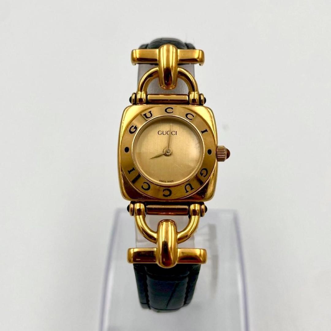 329 新品ベルト グッチ 6300L 腕時計 クォーツ ホースビット 新品電池