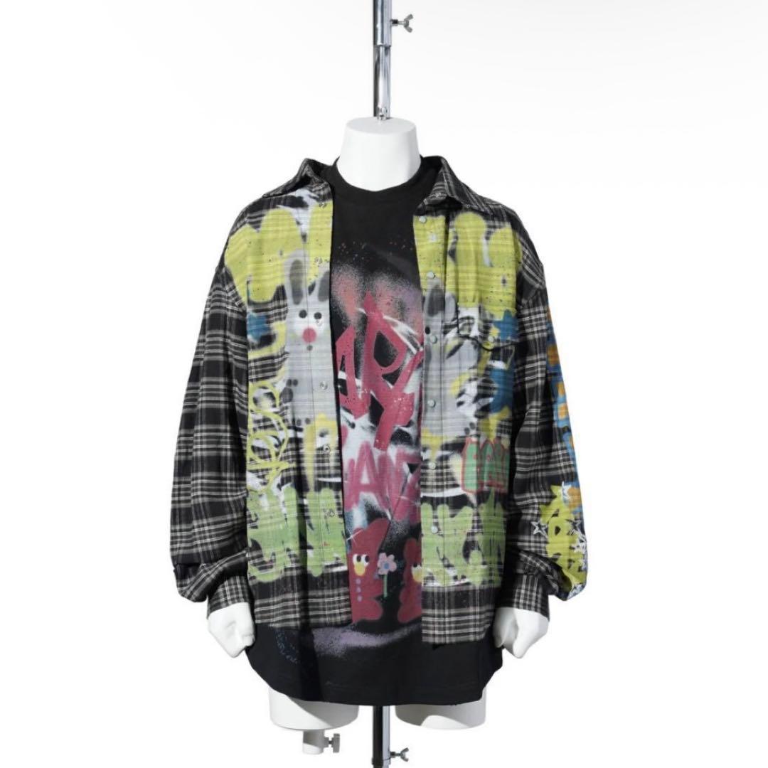 こ*様 GRAFFITI PRINT LAYERED SHIRT