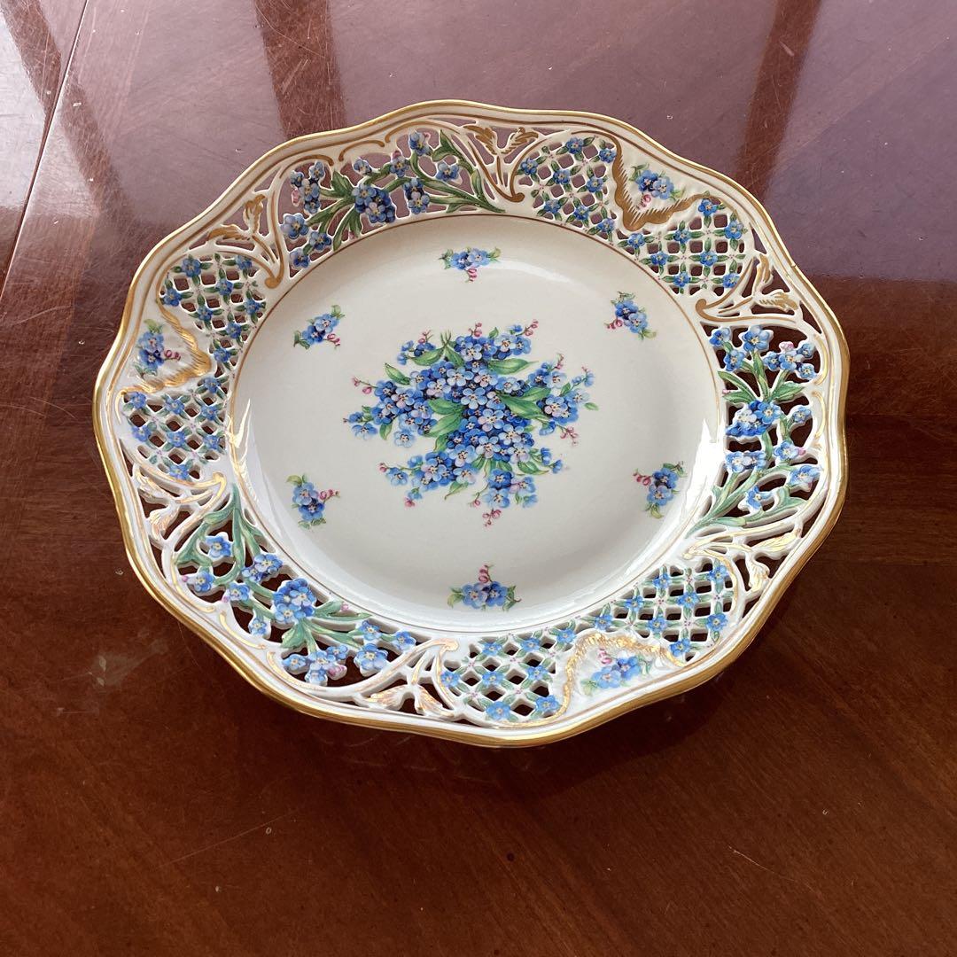 SCHUMANNBAVARIA 勿忘草24cmピアスプレートアンティーク《D》