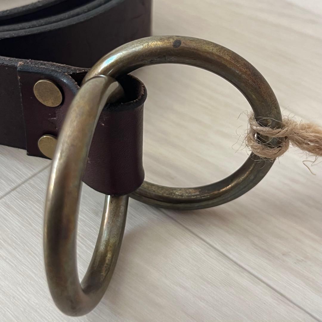 未使用品 希少 vasco レザーリングベルト VS-600 茶色 M アメカジ