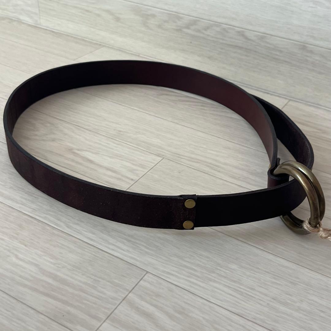 未使用品 希少 vasco レザーリングベルト VS-600 茶色 M アメカジ