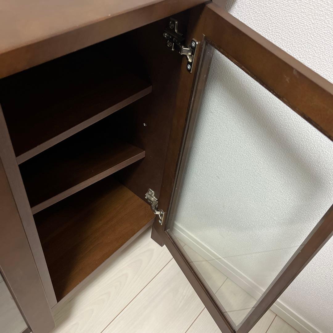 【希少廃盤品】無印良品 ウォールナット材 キャビネット 大 ガラス扉
