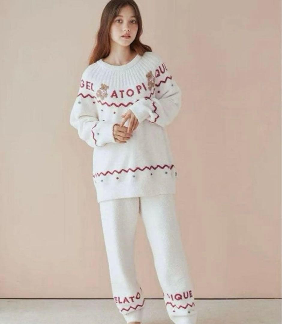 ジェラートピケ ノルディックプルオーバー&ロングパンツ セット