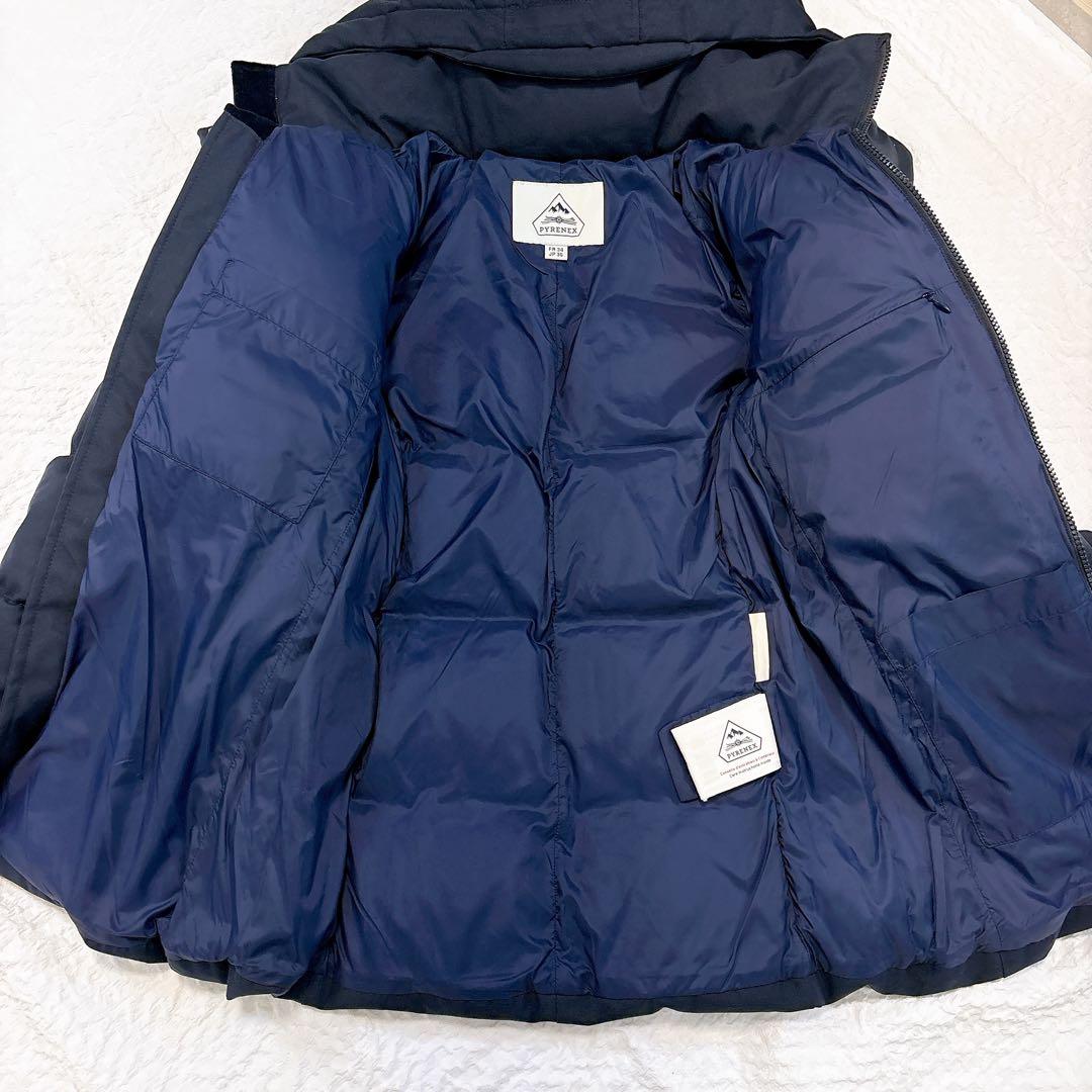 新品同様✨PYRENEX リール　フード付きダウンジャケット　ネイビー　36 S