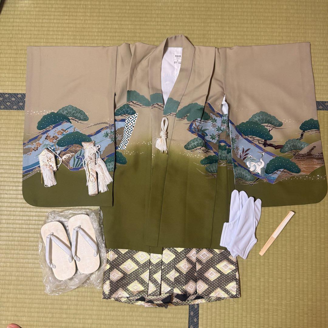 箱付き　七五三　男の子　5歳　フルセット　着付け紙付
