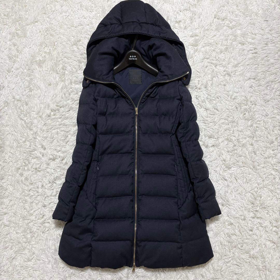 ✨別注/極美品/M✨タトラス ダウンコート ポリテアマ 2way ウール 濃紺