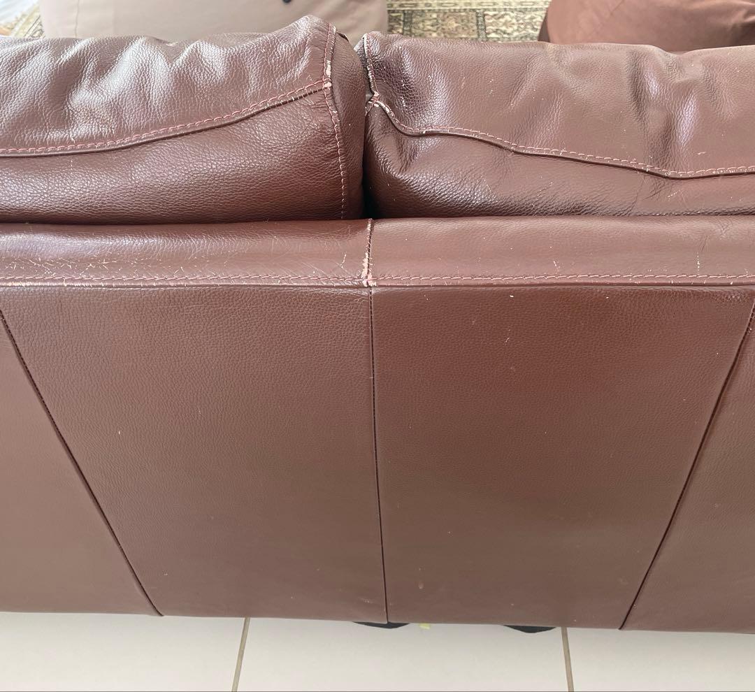 無印良品　ブラウン本革ソファ　2.5人　引き取り可です