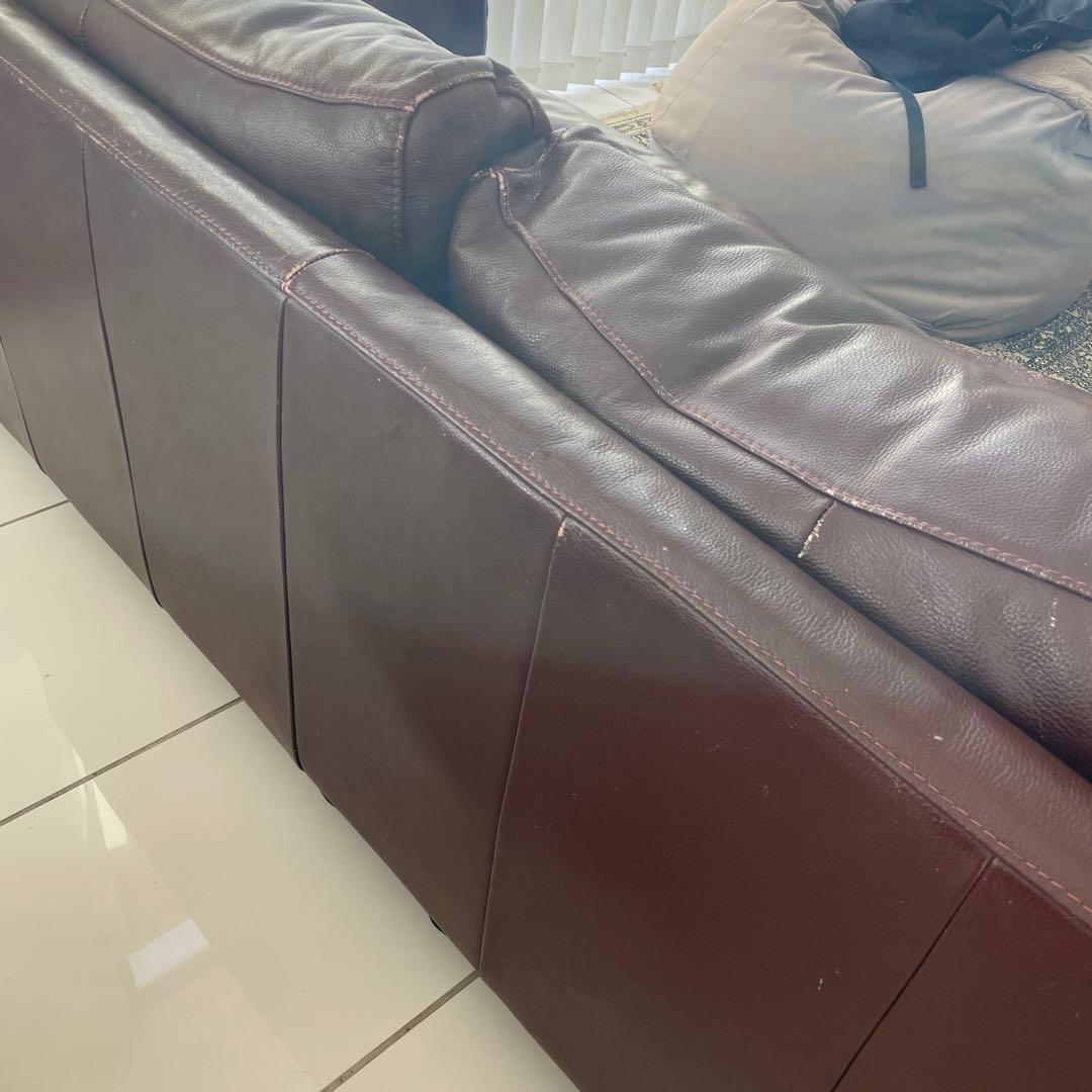 無印良品　ブラウン本革ソファ　2.5人　引き取り可です