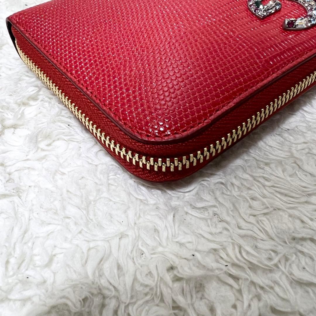 美品 ドルチェアンドガッパーナ 長財布 スタッズ DGロゴ ラウンドジップ