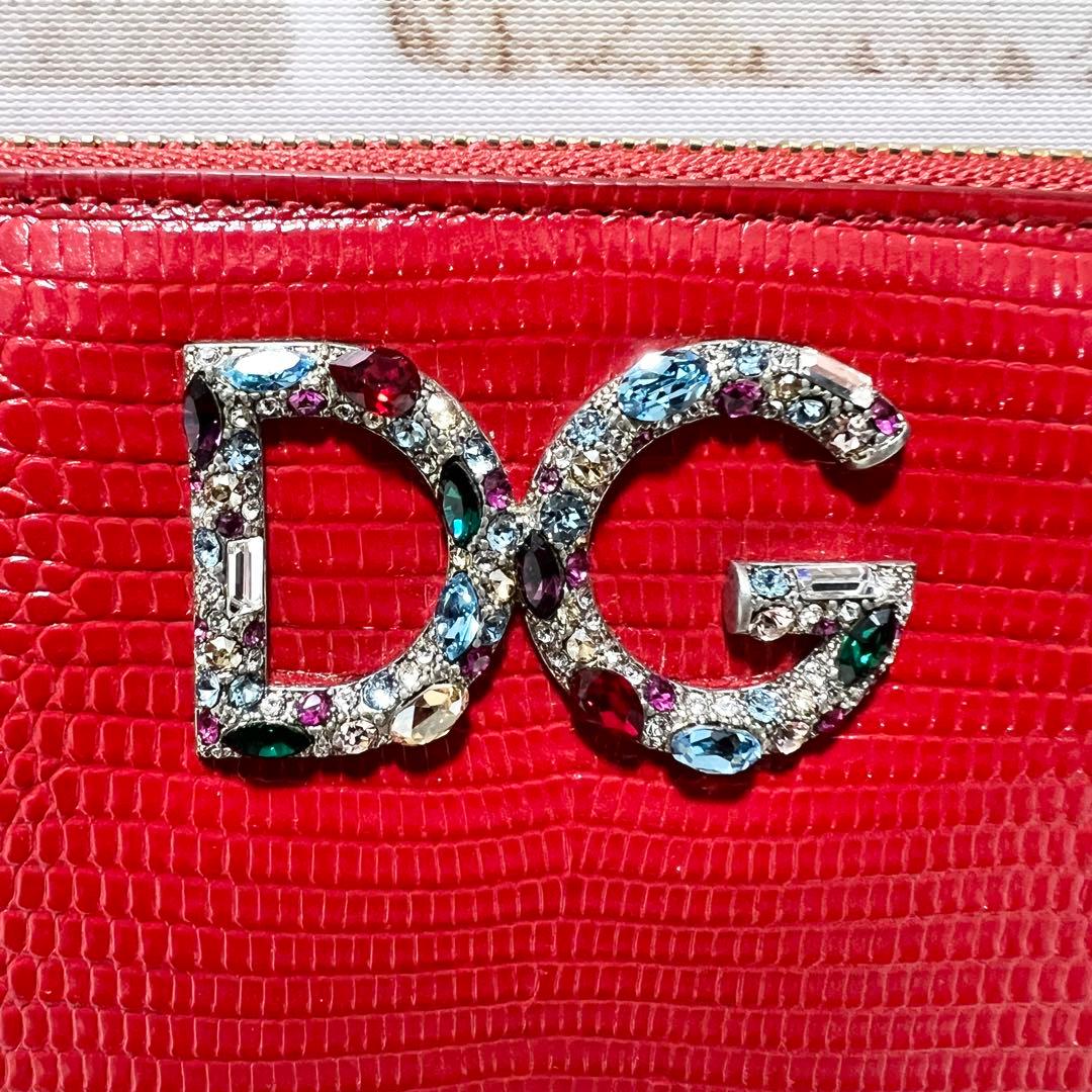 美品 ドルチェアンドガッパーナ 長財布 スタッズ DGロゴ ラウンドジップ