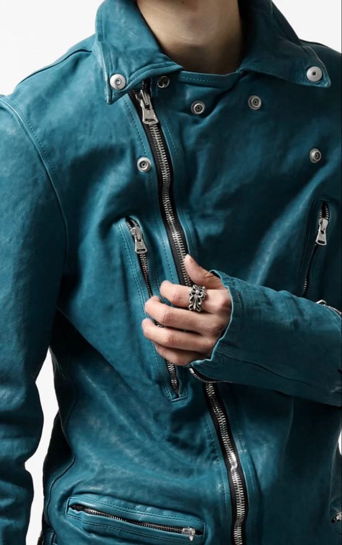 バックラッシュbacklashジャパンカーフダブルライダースLターコイズ祝日値下