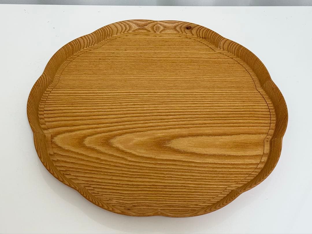 輪花盆　大　ケヤキ　欅　四十沢木材工芸/KITO トレー