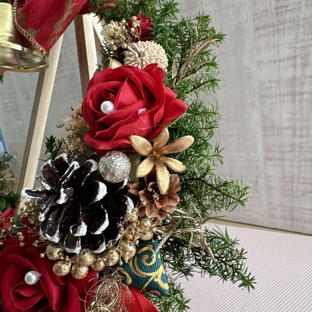 No149 キラキラリボンとリンリンベル.•♬赤バラと木の実のクリスマスリース