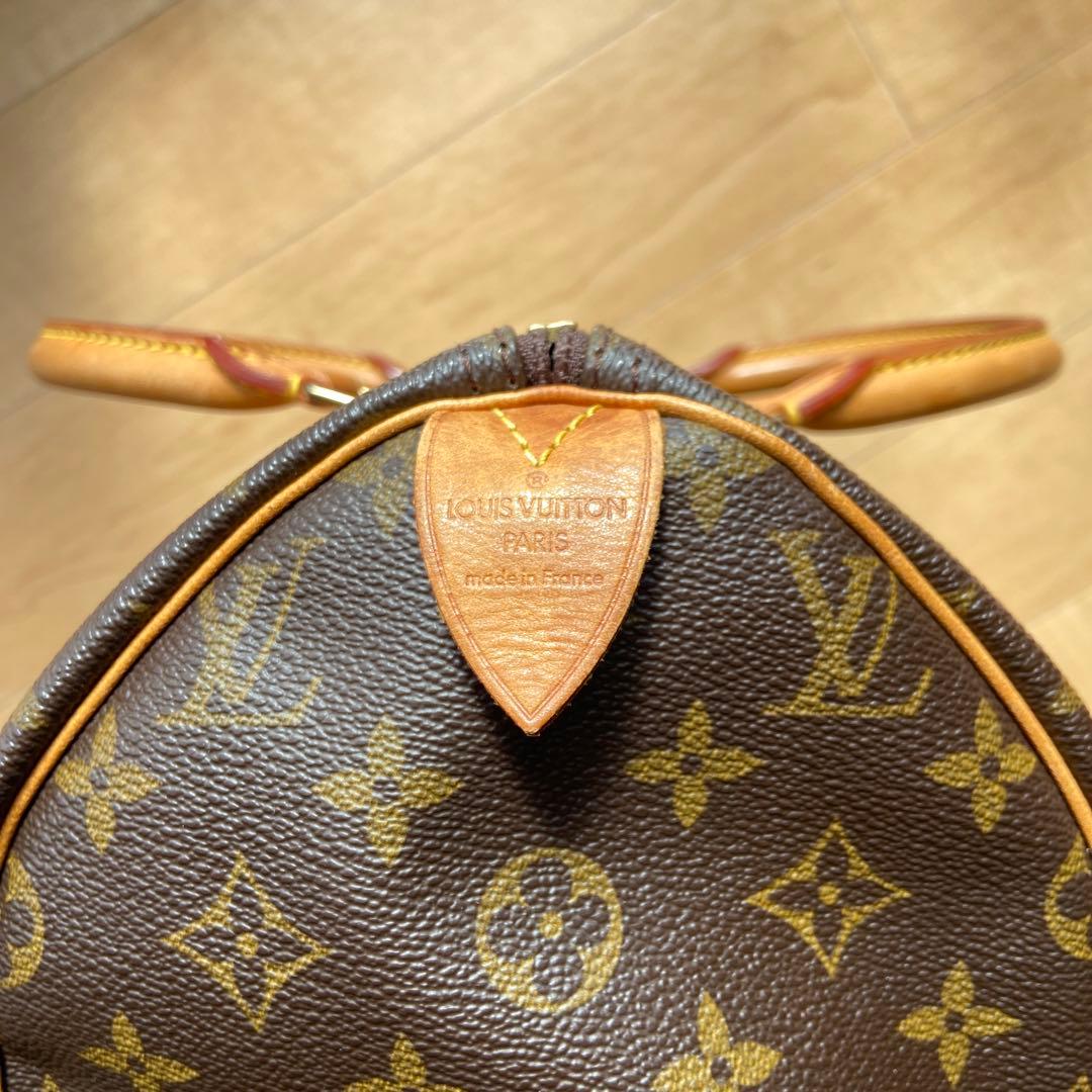 南京錠 鍵付き ルイヴィトン バッグ スピーディ 30 モノグラム ブラウン