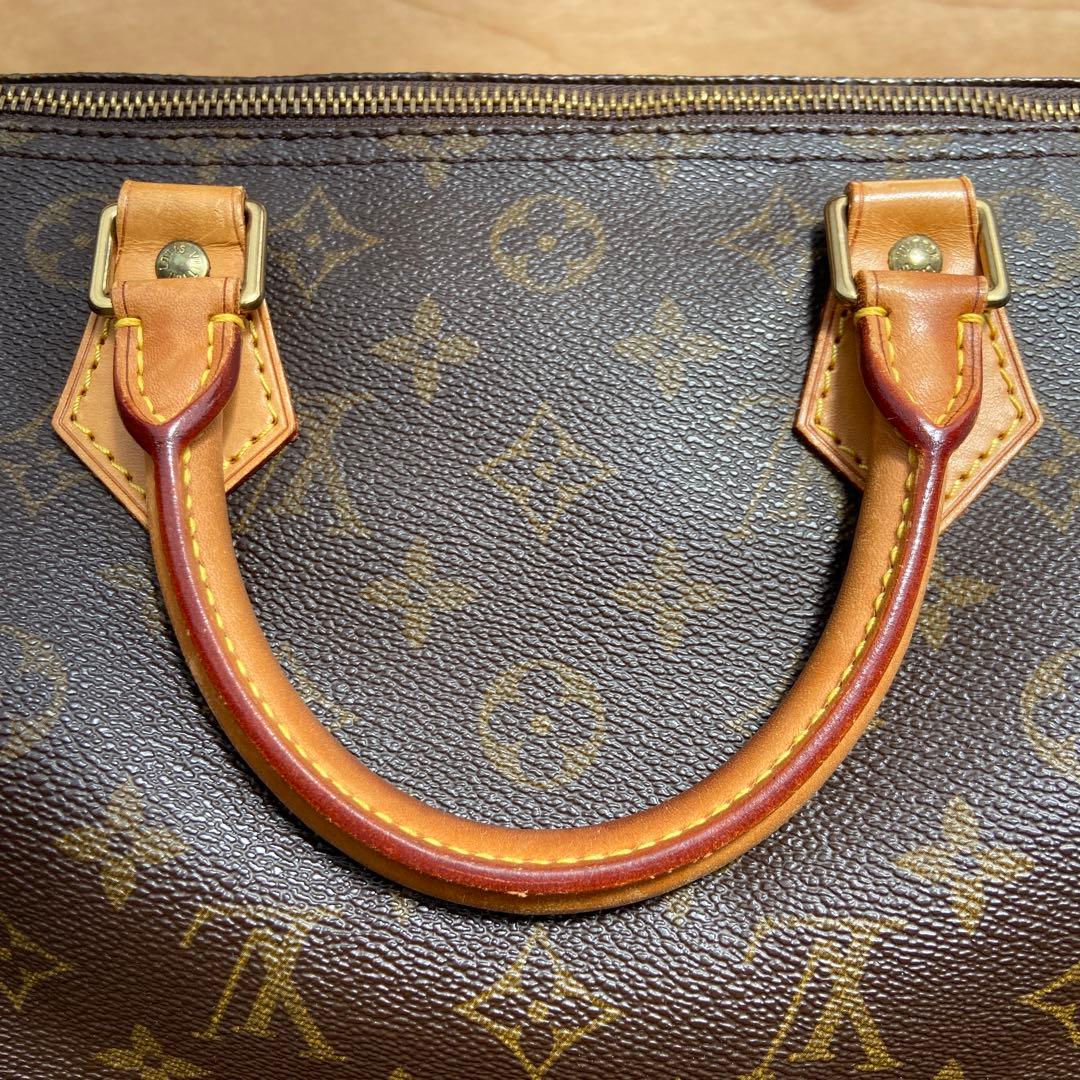 南京錠 鍵付き ルイヴィトン バッグ スピーディ 30 モノグラム ブラウン