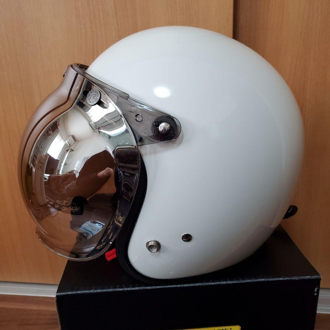 72Jam XL ジェットヘルメット 新品 専用バブルシールド付 グロスホワイト