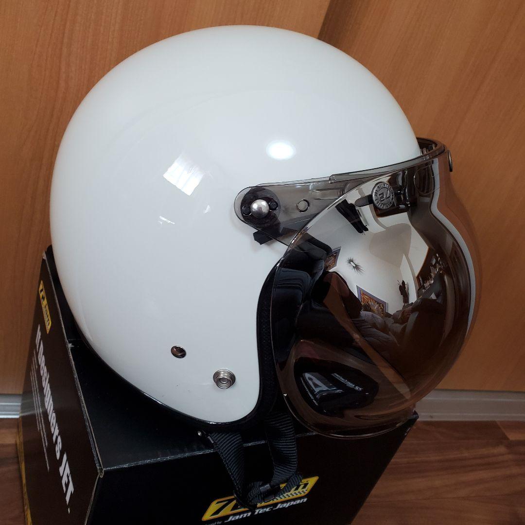72Jam XL ジェットヘルメット 新品 専用バブルシールド付 グロスホワイト