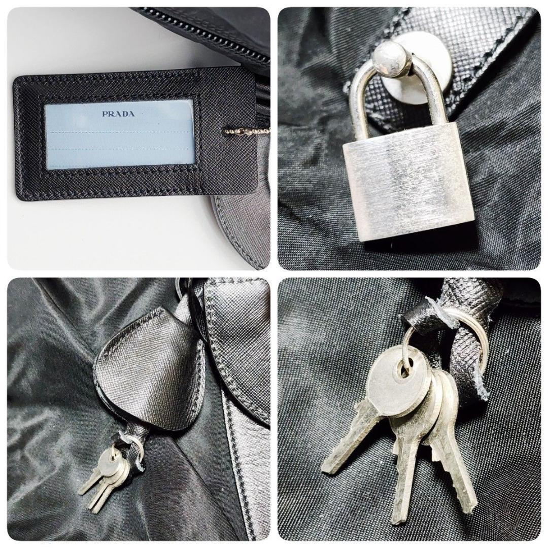 PRADA プラダ ボストンバッグ 三角ロゴ ナイロン ブラック