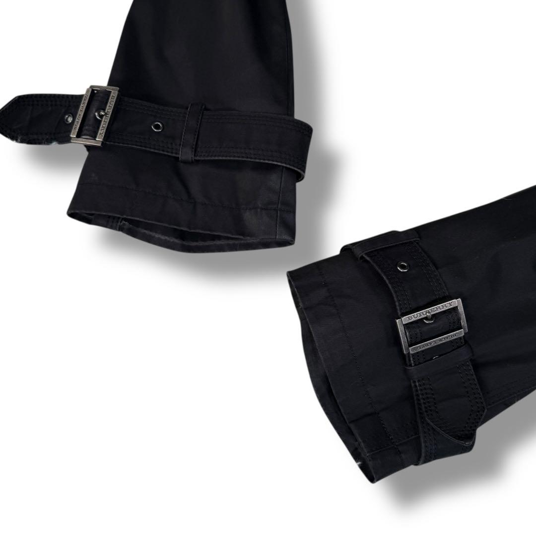 バーバリーブラックレーベル ライナー付 ノバチェック トレンチコート 黒 XL