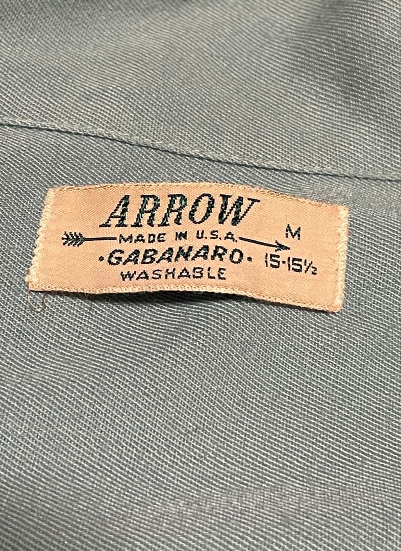 50's ARROW GABANARO アイスグリーン レーヨンシャツ