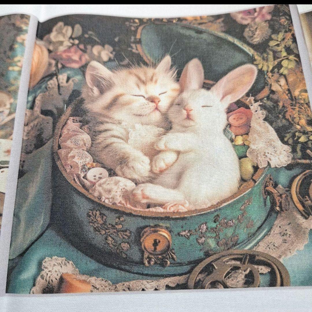 ねことばらパネル生地　ハンドメイド