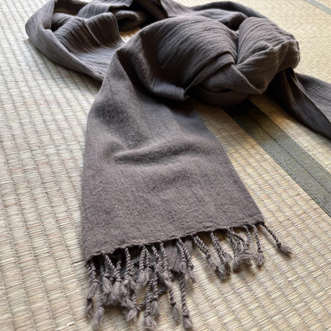 【美品】MITTAN kalaコットンストール 蓬(濃)