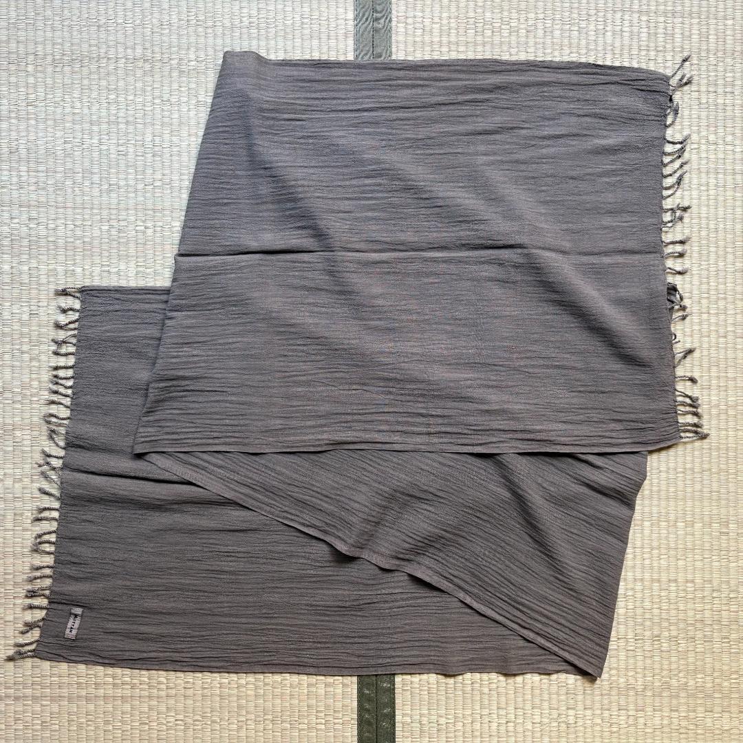 【美品】MITTAN kalaコットンストール 蓬(濃)