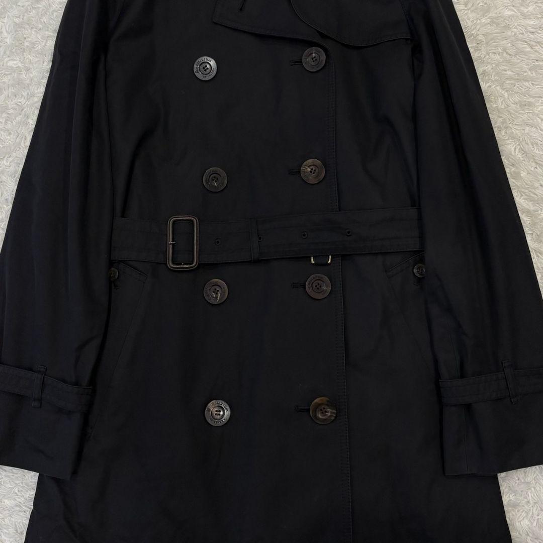 アクアスキュータム トレンチコート ライナー ブラック 2XL コットン ロング