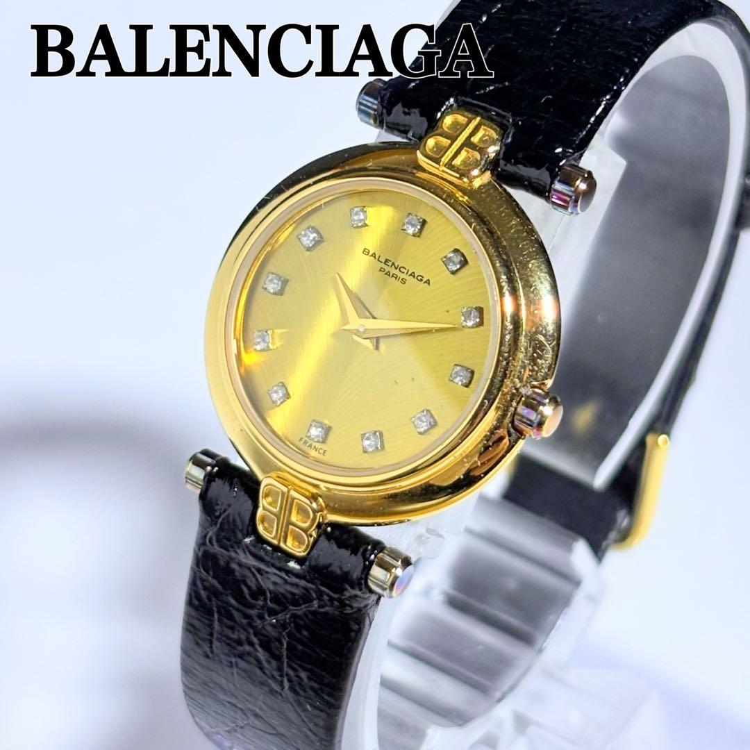 新品電池 バレンシアガ レディース腕時計 12P ダイヤ 18K GEP付属品.