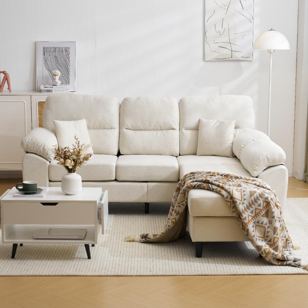 ソファ ソファーセット 5人掛け肘付き コーナー ローソファセット WHITE