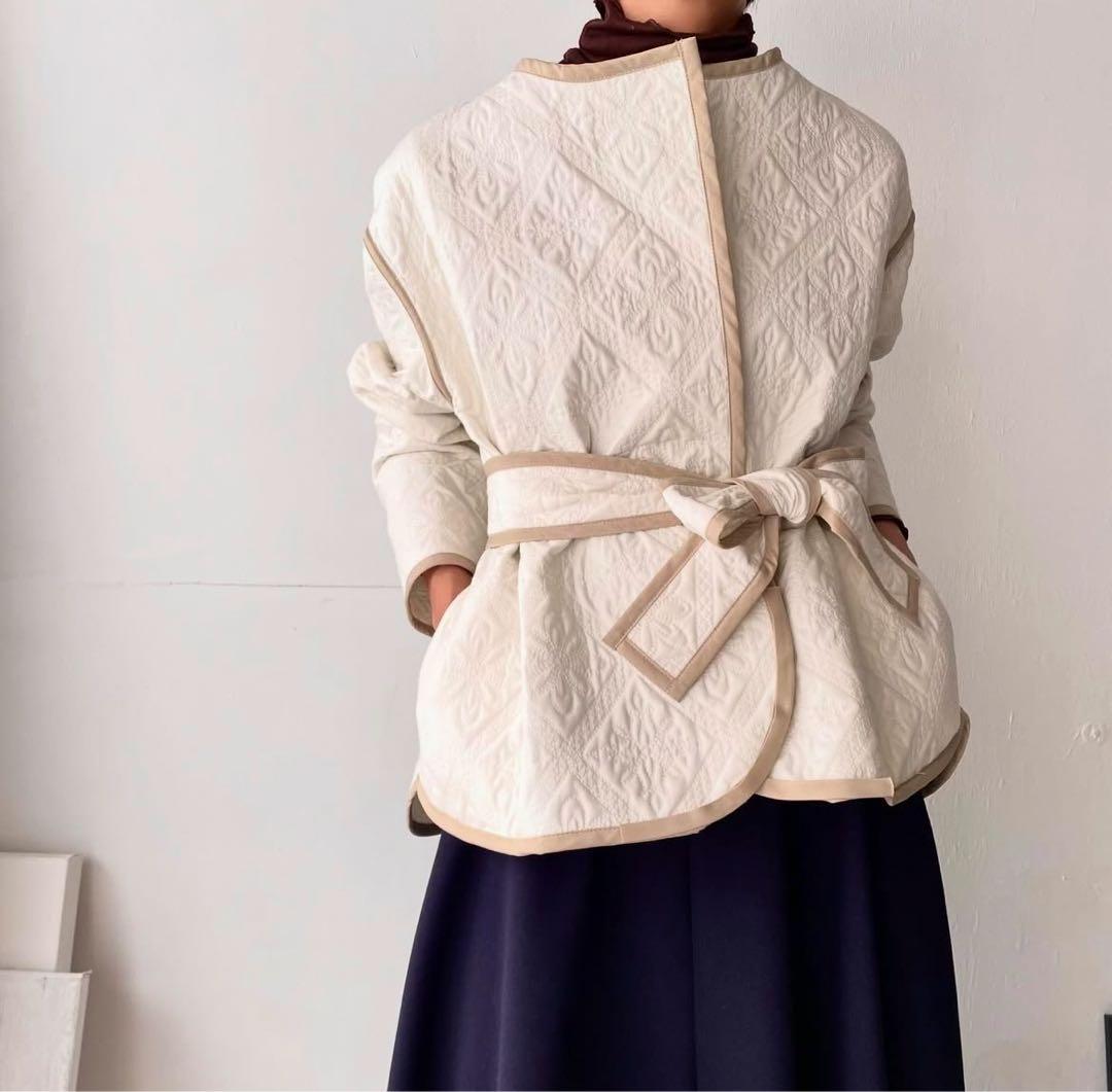 thinkpattern 生地型紙キット黒　タイル柄キルティングジャケット