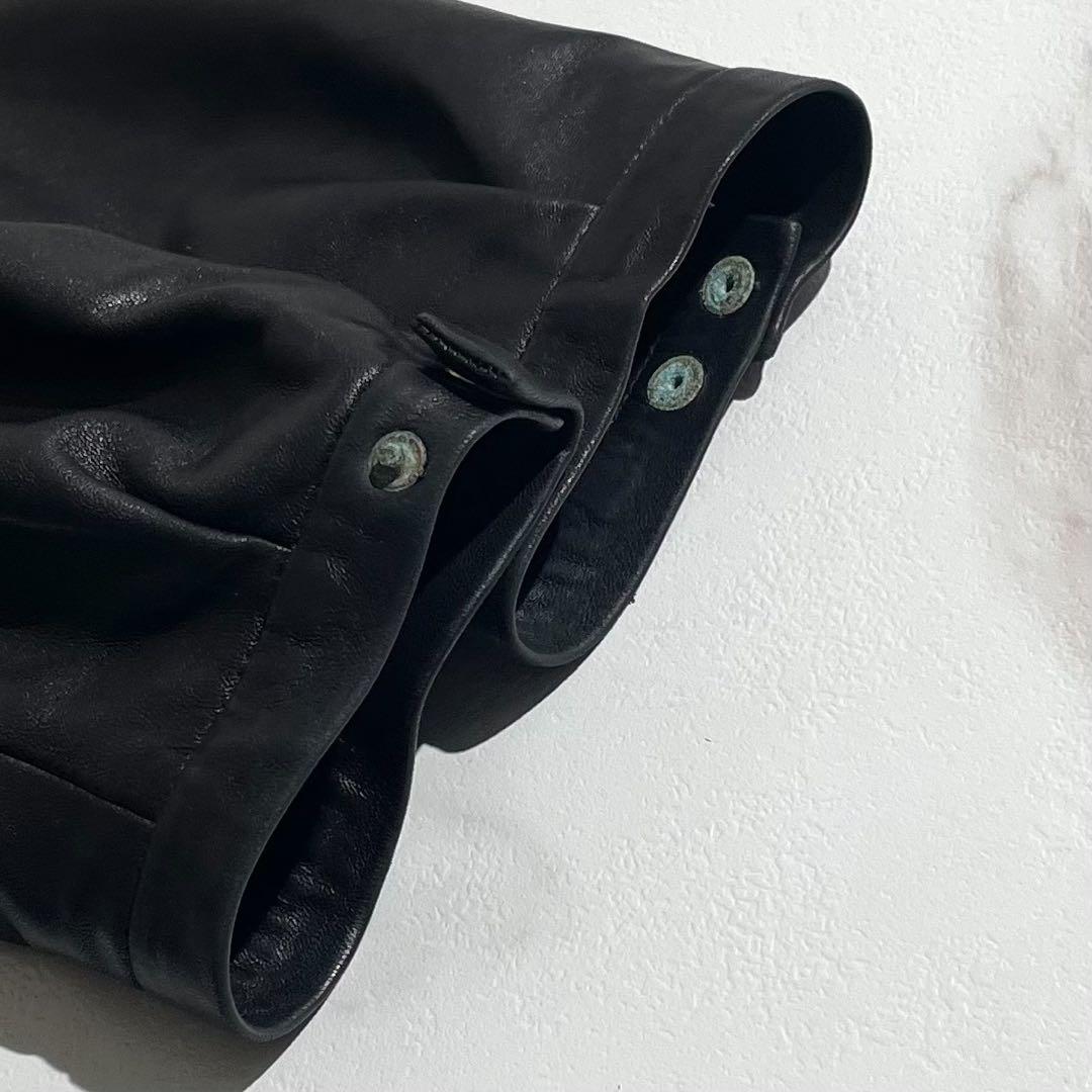 美品 グッチ シングルライダース レザージャケット トムフォード期 46