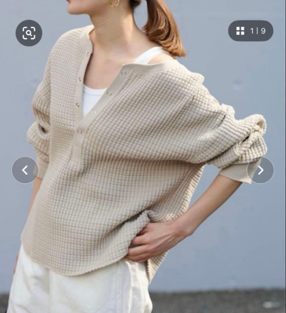 FRAMeWORK セーラーカラーBD ヘビーワッフル 2WAY プルオーバー