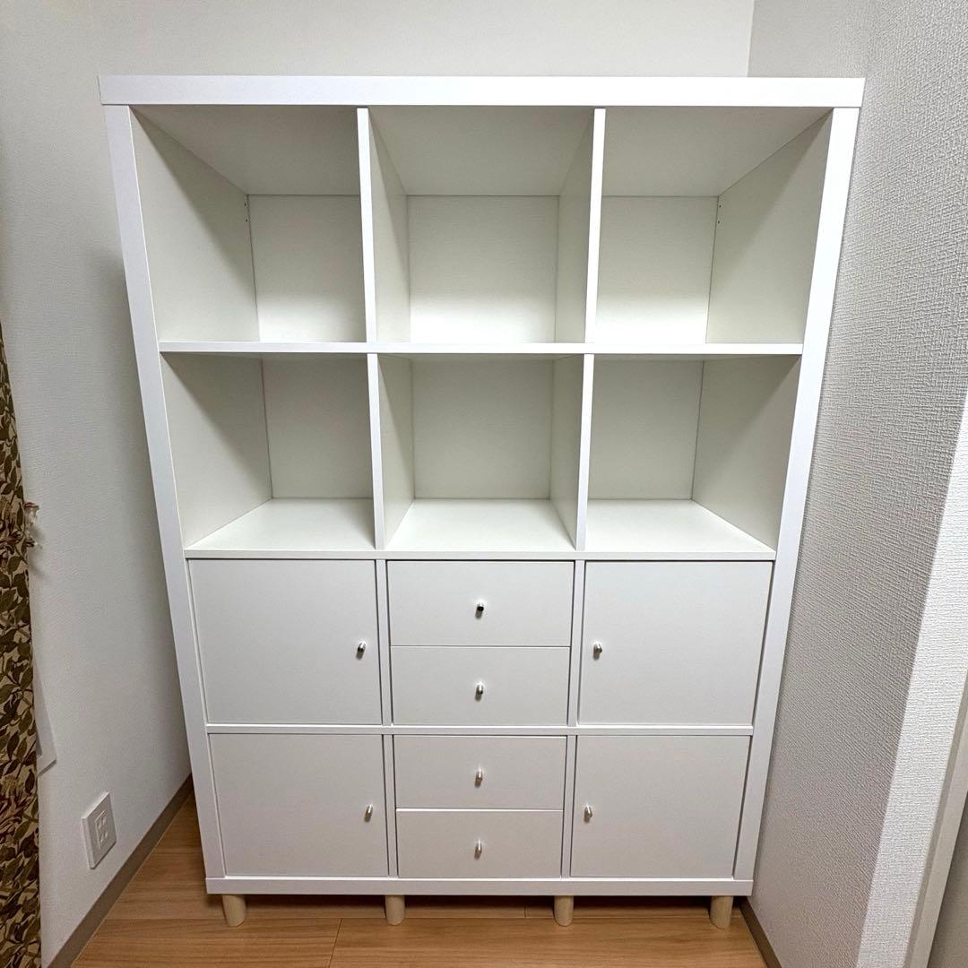 IKEA KALLAX シェルフユニット インサート6個付き ホワイト