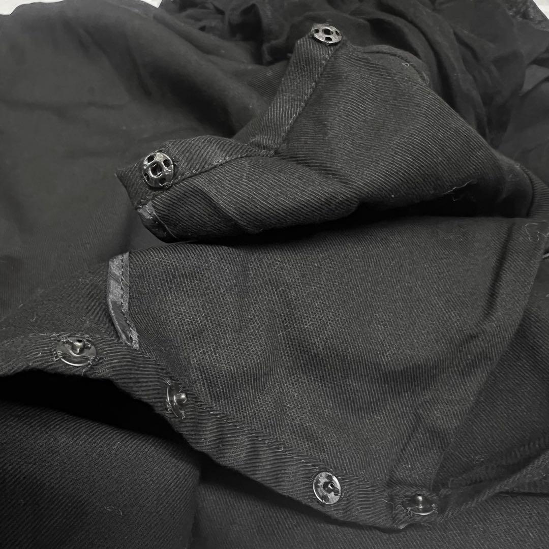 未使用タグ付！Y'sワイズ/レイヤードガーゼラップスカート ブラック mi127